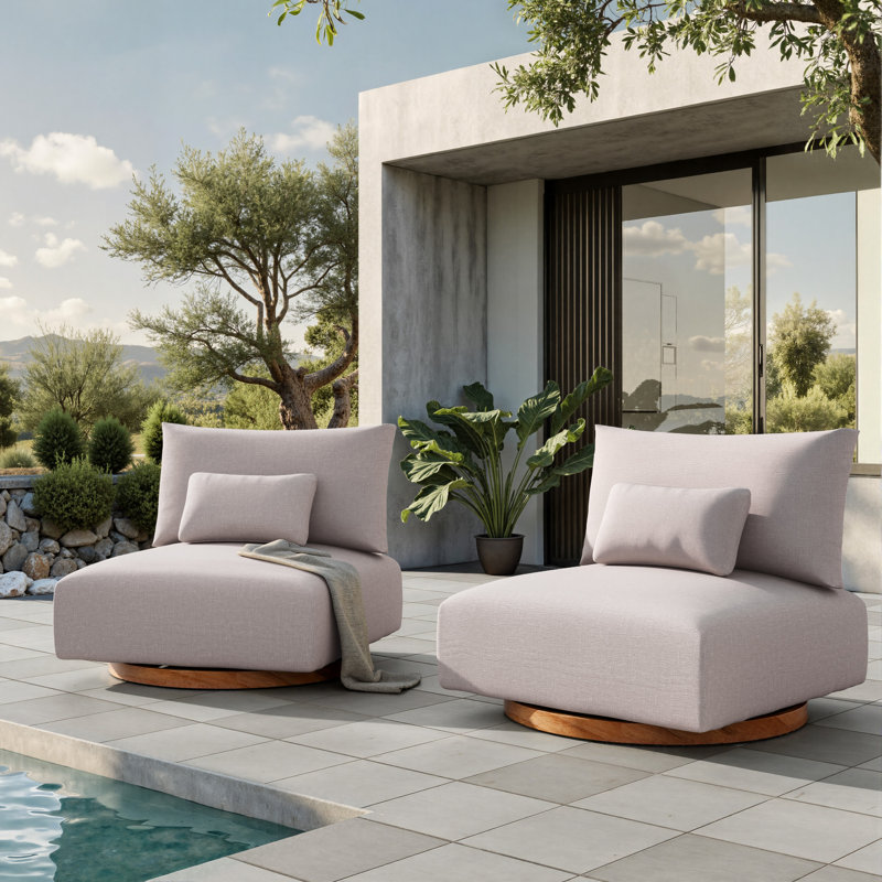 Yanali Aluminum Swivel Patio Chair