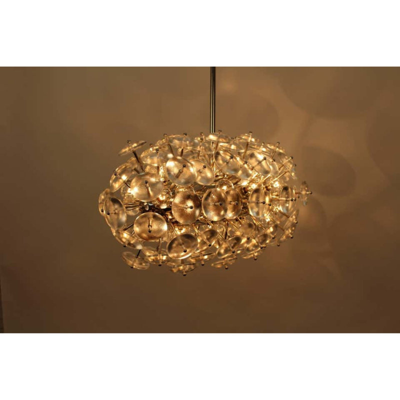 Lustre spoutnik clair, Argent antique, 62 po x 18 po x 60 po