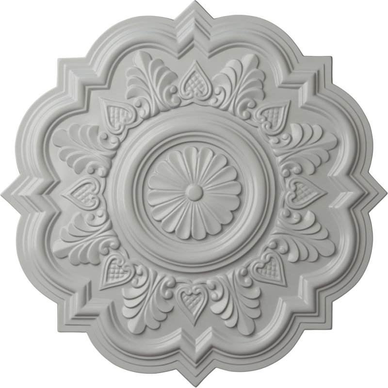Médaillon de plafond Endurathane Bonetti, DE 20 po x P 1 3/4 po (convient aux auvents jusqu'à 5 1/8 po) fini craquelé vert athénien peint à la main