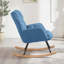 Teddy Fabric Upholstered Metal Frame Glider Rocking Chair for Comfortable Relaxation-376970734