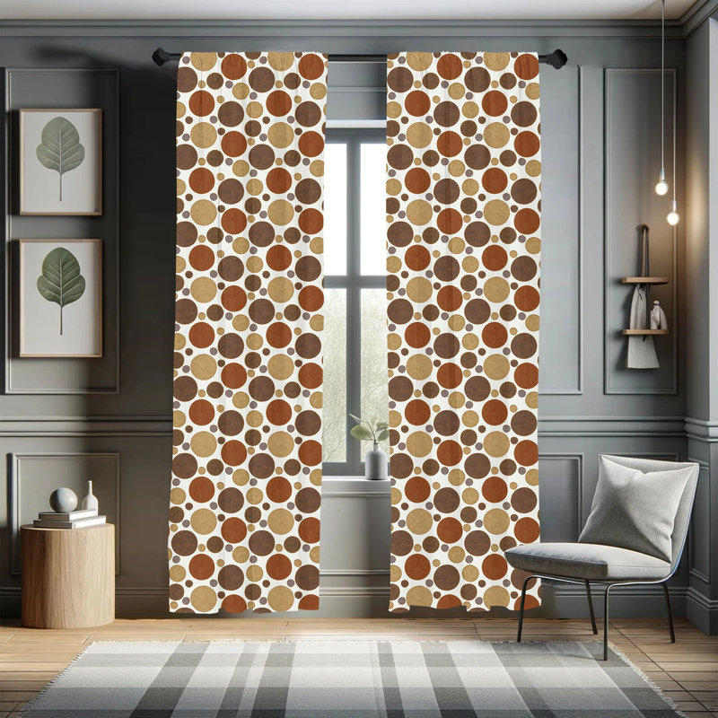 Geometric Semi-Sheer Rod Pocket Sliding Panel, 28" x 84"