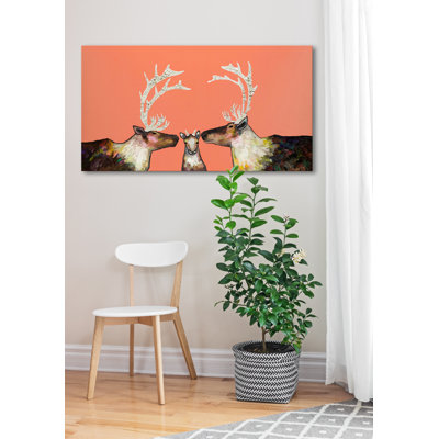Caribou Family by Eli Halpin - Wrapped Canvas Print
