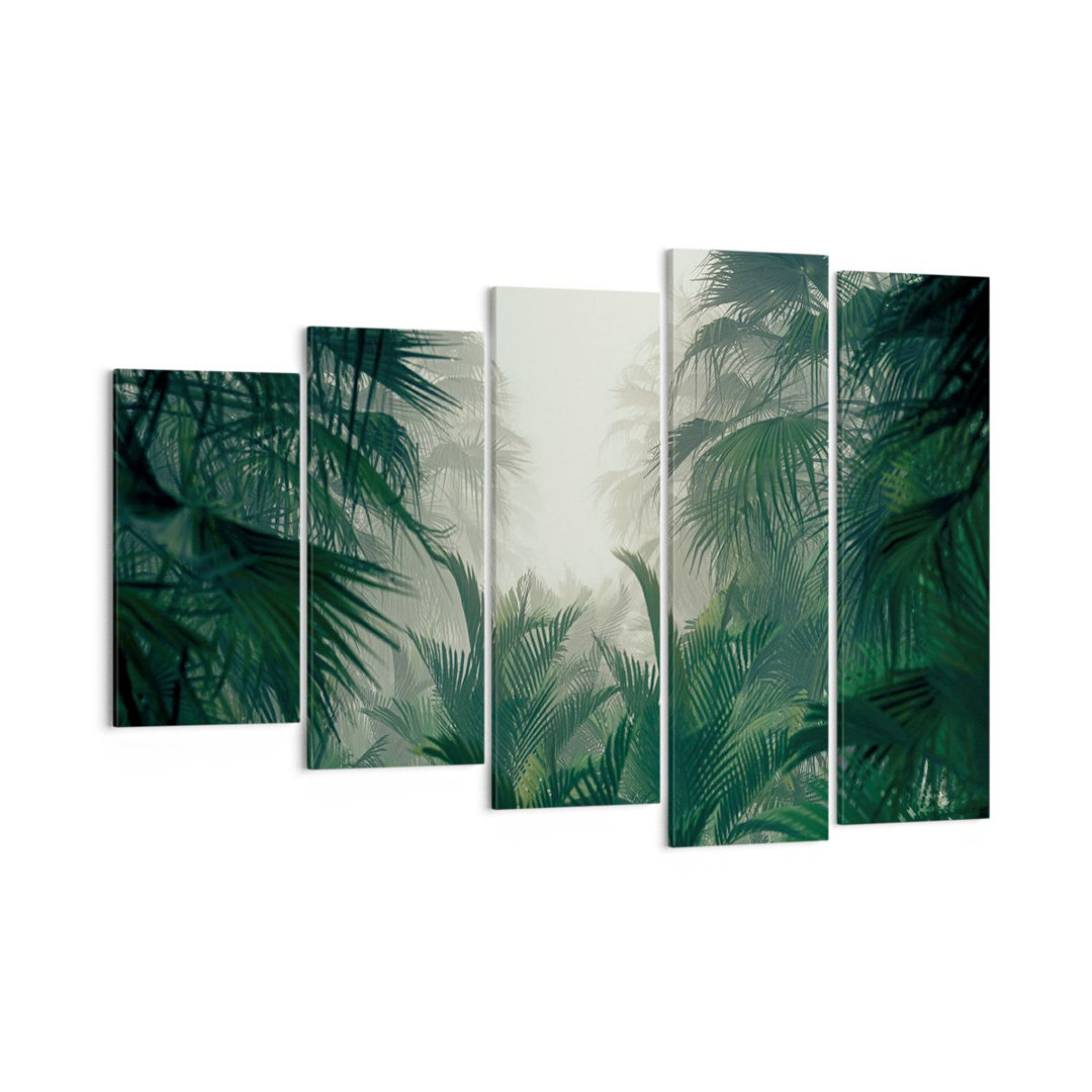 5-tlg. Leinwandbilder-Set Jungle Leaves Palm Trees