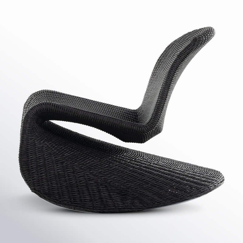 Daughtery Wicker Outdoor Armless Lounge Chair, Vintage Coal