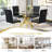 36'' Square Tempered Glass Dining Table with Modern Gold Metal Legs, Seats 2-4-317437593