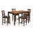 5 Piece Counter Height Dining Table Set Includes a Rectangle Kitchen Table and 4 Faux Leather Dining Chairs, Mahogany