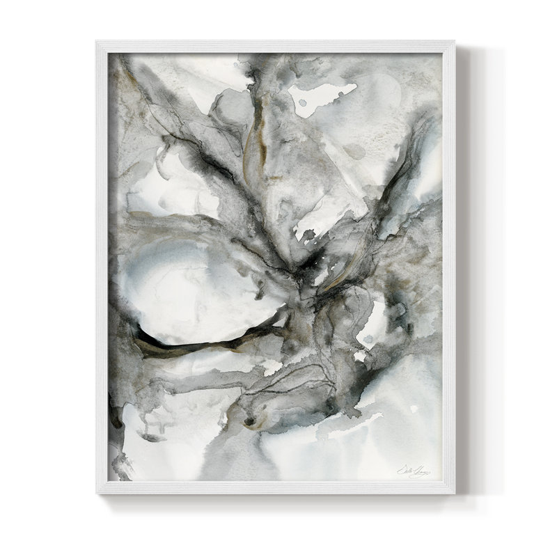 Marble Harmony, reproduction encadrée - bois massif, H 20 po x l 16 po, Blanc