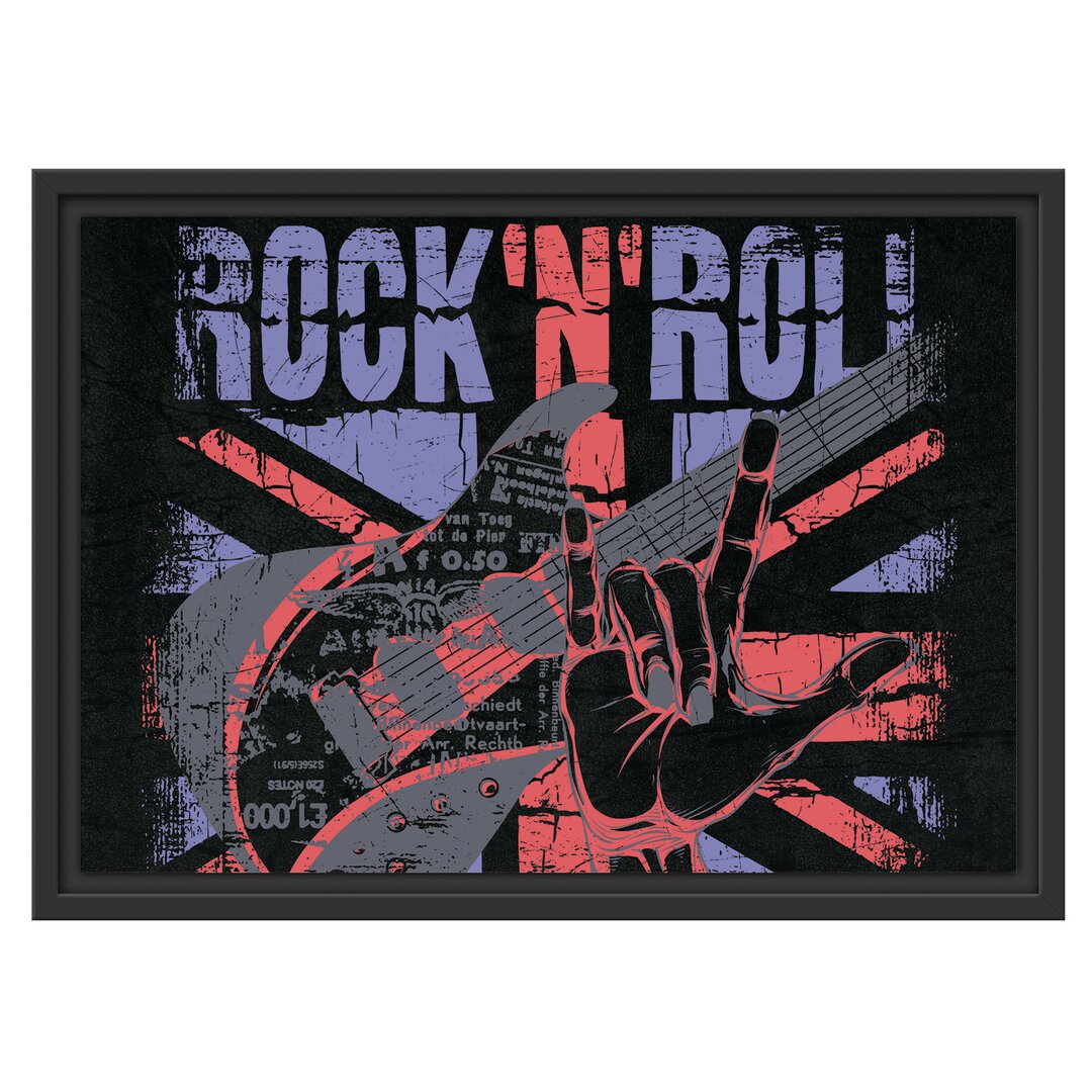 Leinwandbild „Rock n Roll Black", Grafikdruck