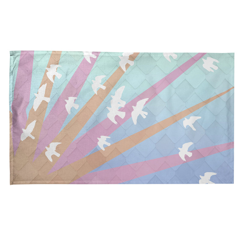 Tea Towel Kitchen Towel, Poly Twill, Brown/Light Blue