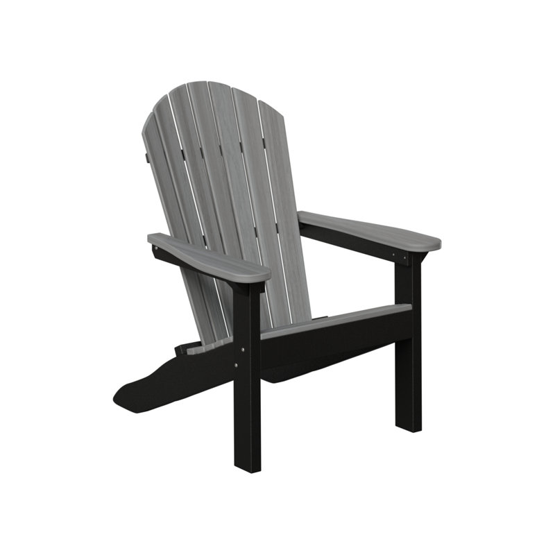 Berlin Gardens Kids Comfo Back Adirondack Chair, Driftwood Gray/Black