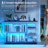 47.24'' Sideboard, Modern Clear Tempered Glass Buffet, Display Case With Rgb Led Lights, Usb Port, Type-C Port And Motion Sensor-1521459464