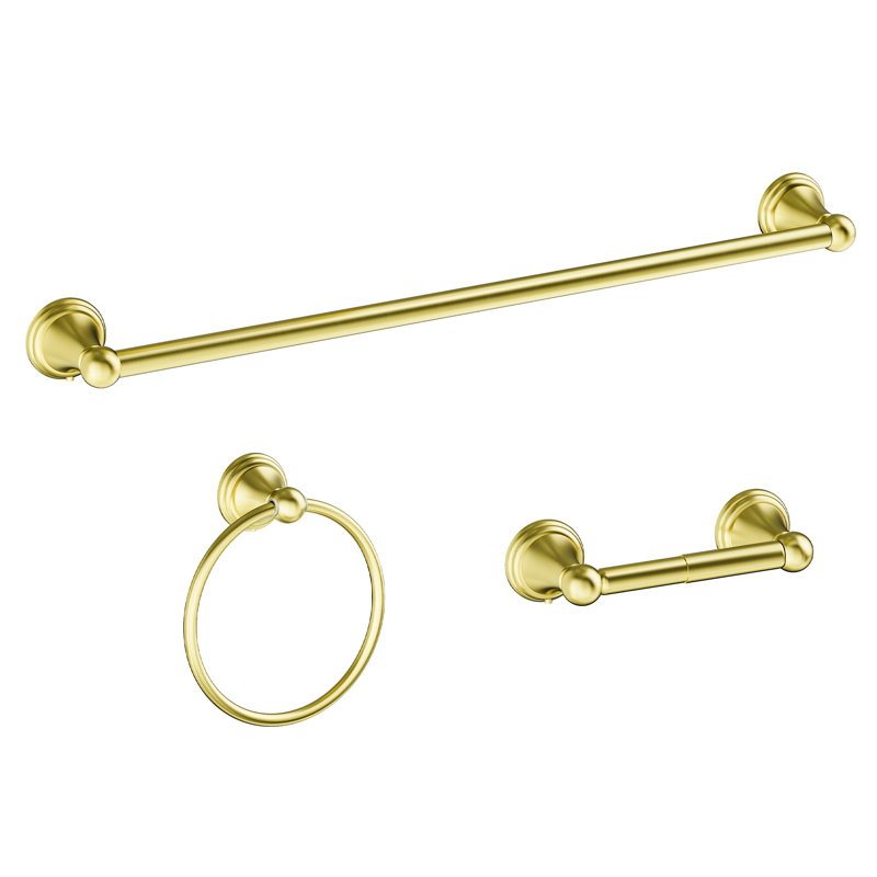 3 - Piece Bathroom Hardware Set, Light Gold