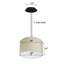 Abat-jour tambour en lin blanc avec diffuseur l 16 po avec cordon noir-140943304-140943311-155984679
