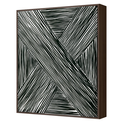 Black and White Stripes 1 Framed Drawing Print Canvas by Hable Construction