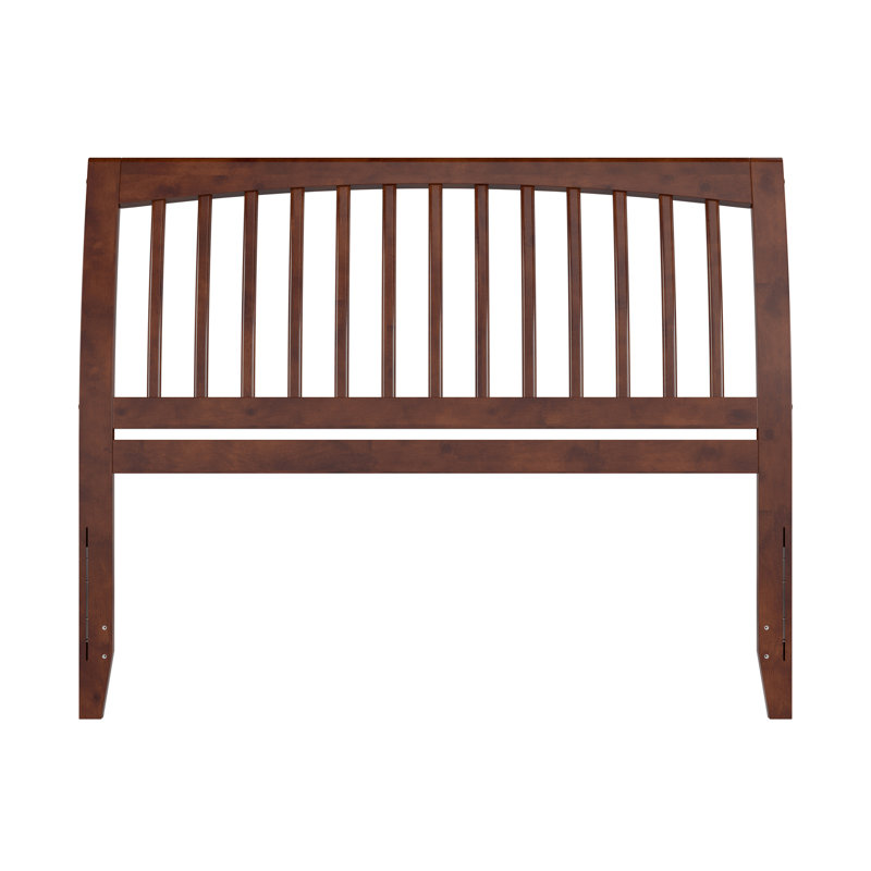 Omariah Solid Wood Traditional Slat Sleigh Headboard, Walnut, Queen