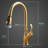 Single Handle Gold Kitchen Faucet With Pull Out - Modern Finish For A Contemporary Sink 1 Hole Design