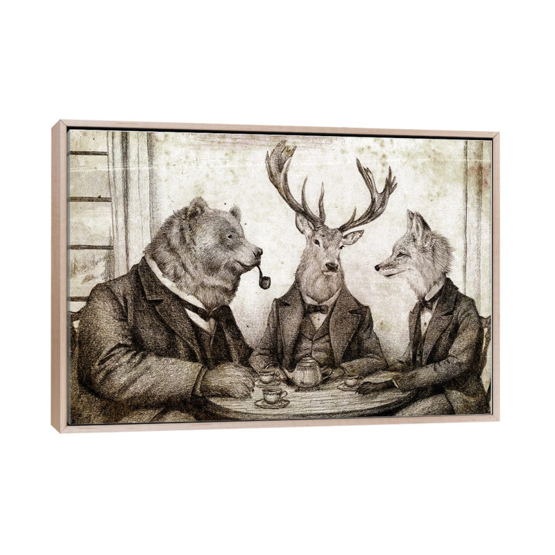 Teatime II - impression d'art mural, H 18 po x l 26 po, Reproduction encadrée sans passe-partout, Beige