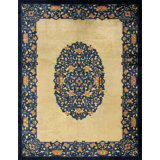 Antique Peking Room Size Wool Beige, Blue Rug