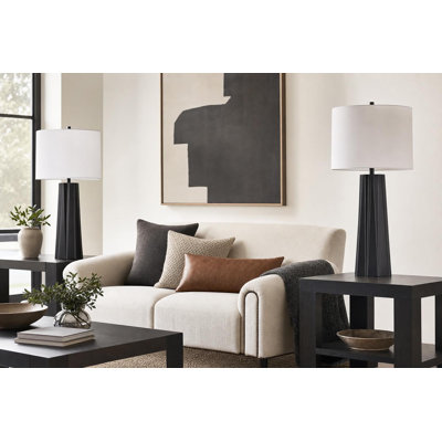 Obsidian Glo Metal Table Lamp - Matte Black - Set of 2