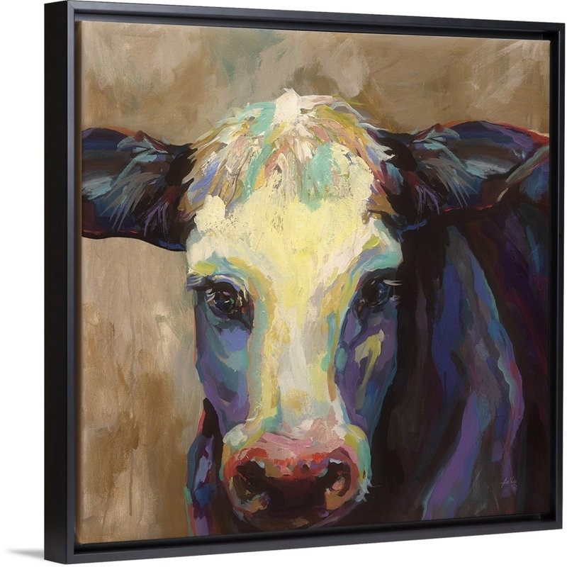 " Betsy No Tag " Watercolor and Acrylic Painting, 26" H x 26" W x 2" D, Black Framed Canvas