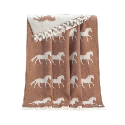 Chestnut Brown Horse Wool Throw