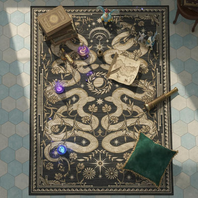 Tapis à motif de serpent doux, à poils courts, résistant aux marques, antidérapant et lavable
