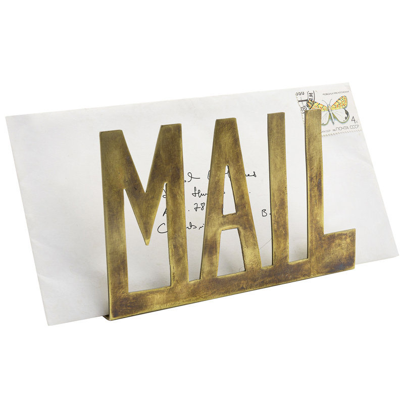 Dezrae Metal Desktop Cutout Paper Organiser, Brass