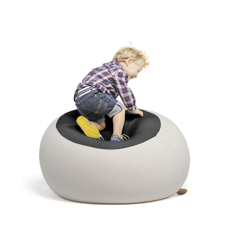 Stanley Refillable Bean Bag Chair, Light Grey/Black