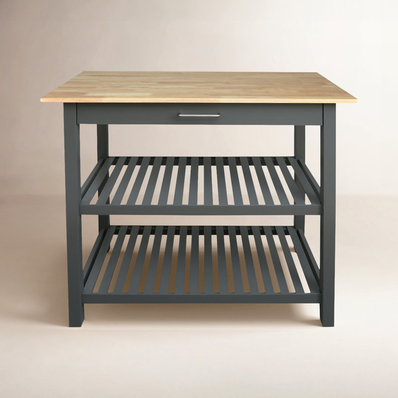Herriott 40" Solid Wood Prep Table, Gray/Natural, 36.5"H x 40"W x 20"D