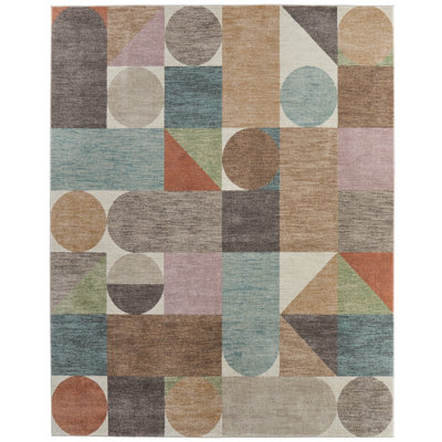 Tapis ivoire / brun / bleu Roy