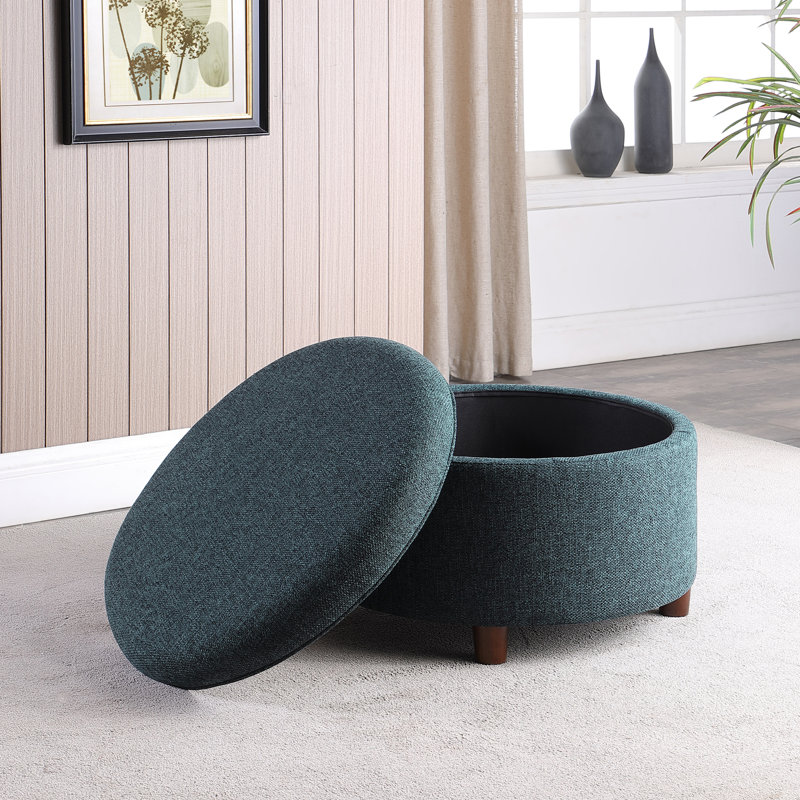 Repose-pieds rond avec rangement 28 po, Marine