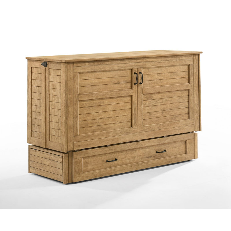 Lit-armoire avec grand lit Luka, Wheat Brown
