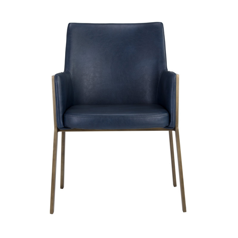 Bernadette Tufted Armchair, Blue Faux Leather