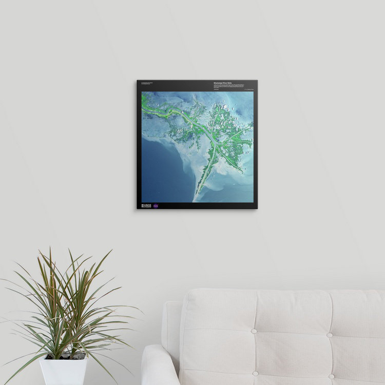 « mississippi river delta-usg earth », impression, H 16 po x l 15 po x P 1,5 po, Toile