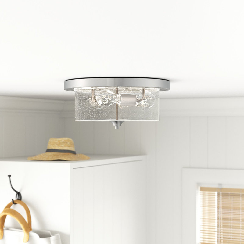 Plafonnier encastré 3 lumières 15 po Weccacoe, Nickel brossé