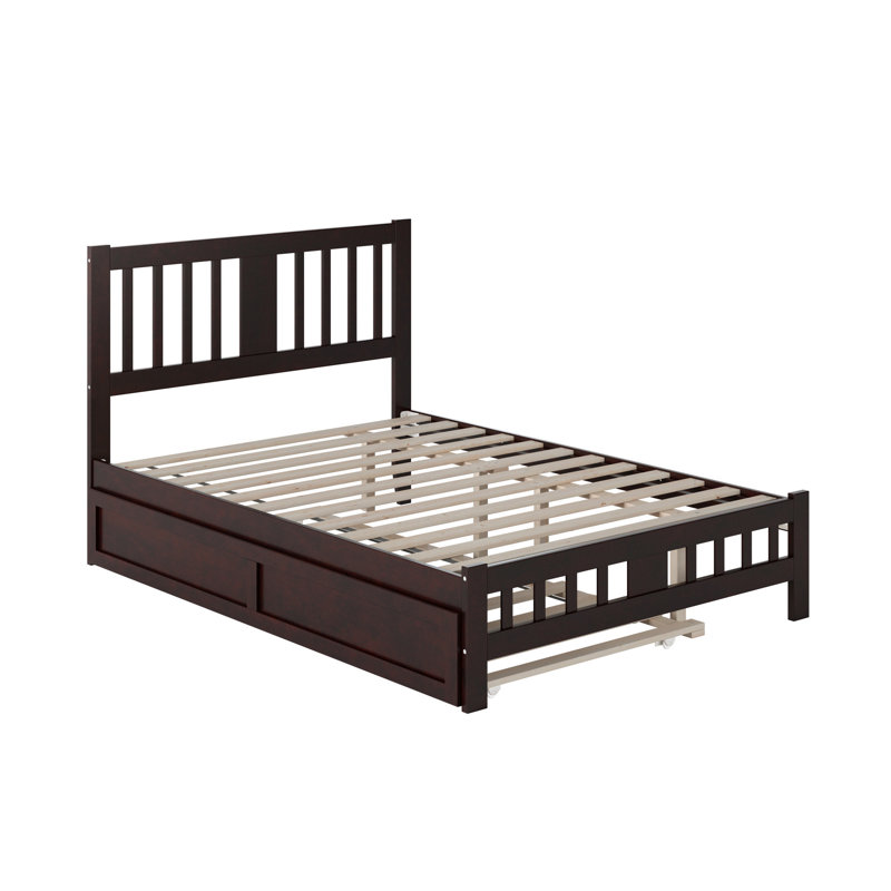 Anakin Solid Wood Platform Bed with Matching Trundle, Full, Espresso