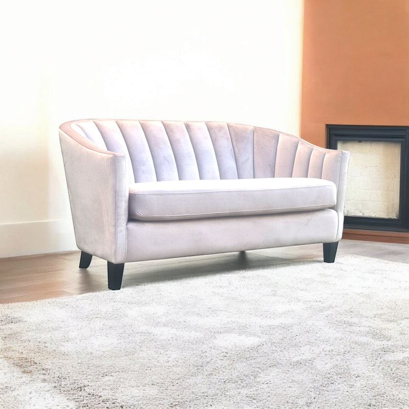 Adeleen 2 Seater Velvet Sofa, Pink Velvet