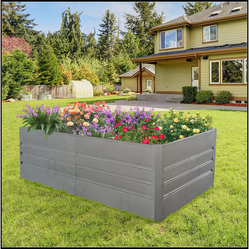  Lit de jardin en métal, H 22,05 po x l 70,8 po x P 35,4 po, 1