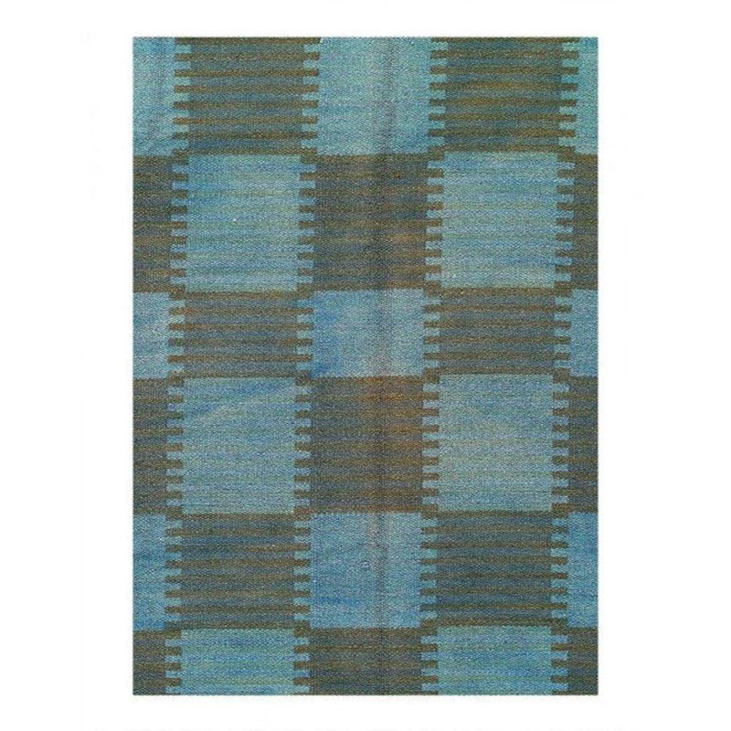 Checkered Area Rug in Blue
