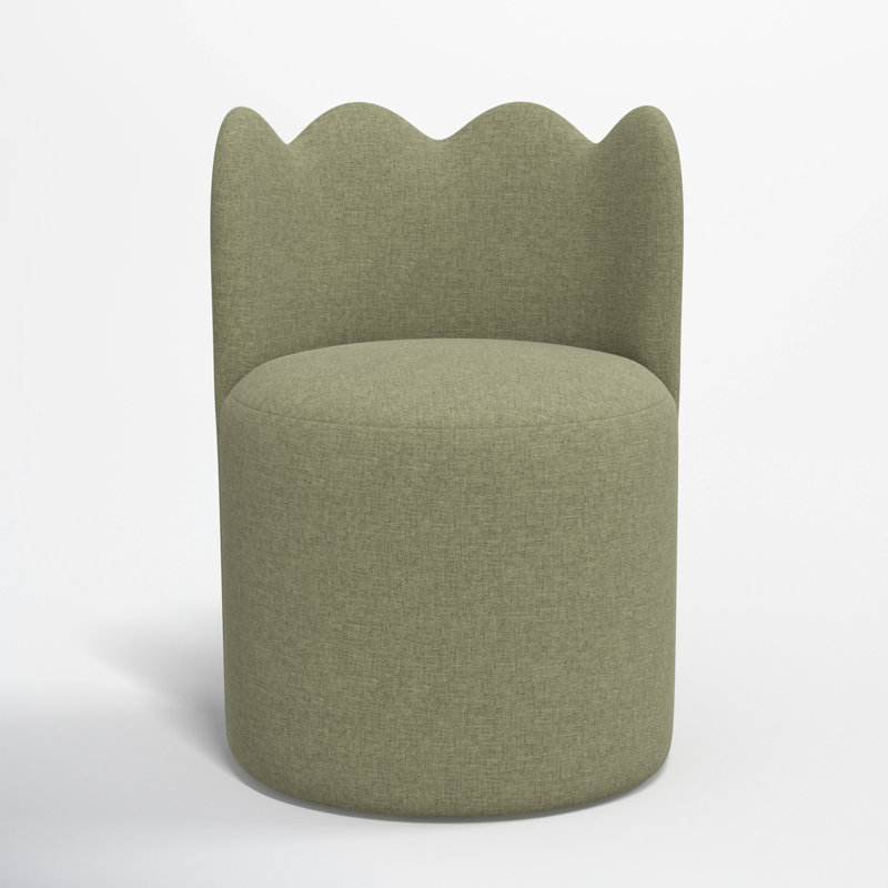 Wavy Back Dining Chair, Zuma Laurel Textured Linen