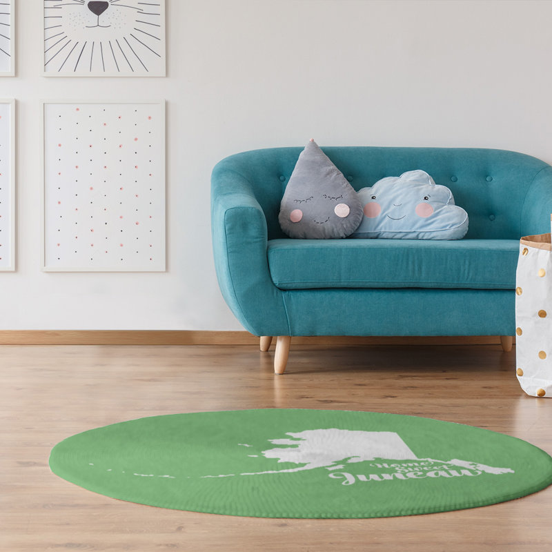 Tapis en poly-chenille juneau alaska, Rond 5 pi