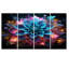 «Turquoise Flower Explosion», art mural floral abstrait, 4 pièces-1720407885