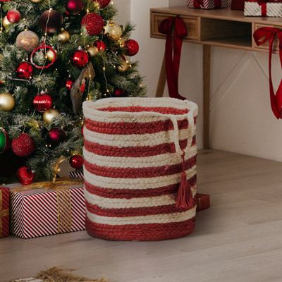 Panier en jute rayé Dovecove