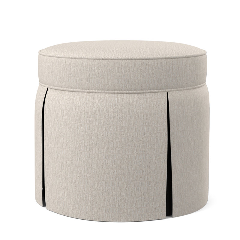 Bella Upholstered Ottoman, White Caps Fog Viscose