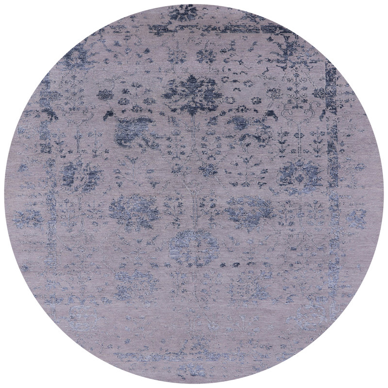 Tapis oriental mauve / gris Sharo, Rond 7 pi