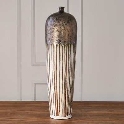 Reactive Bronze Stripe Vessel-Tall
