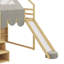 Lit mezzanine en bois avec structure en forme de maison et auvent de tente-2063129195-2063129197