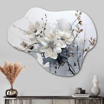 Asian Art Orchids Flowers I - Asian Art Cloud Shape Irregular Metal Wall Decor