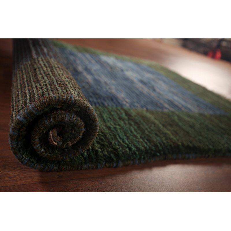 Tapis bleu et vert Gabbeh
