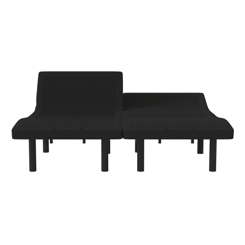 Base de lit rembourrée réglable avec télécommande sans fil Overton, Très grand divisé